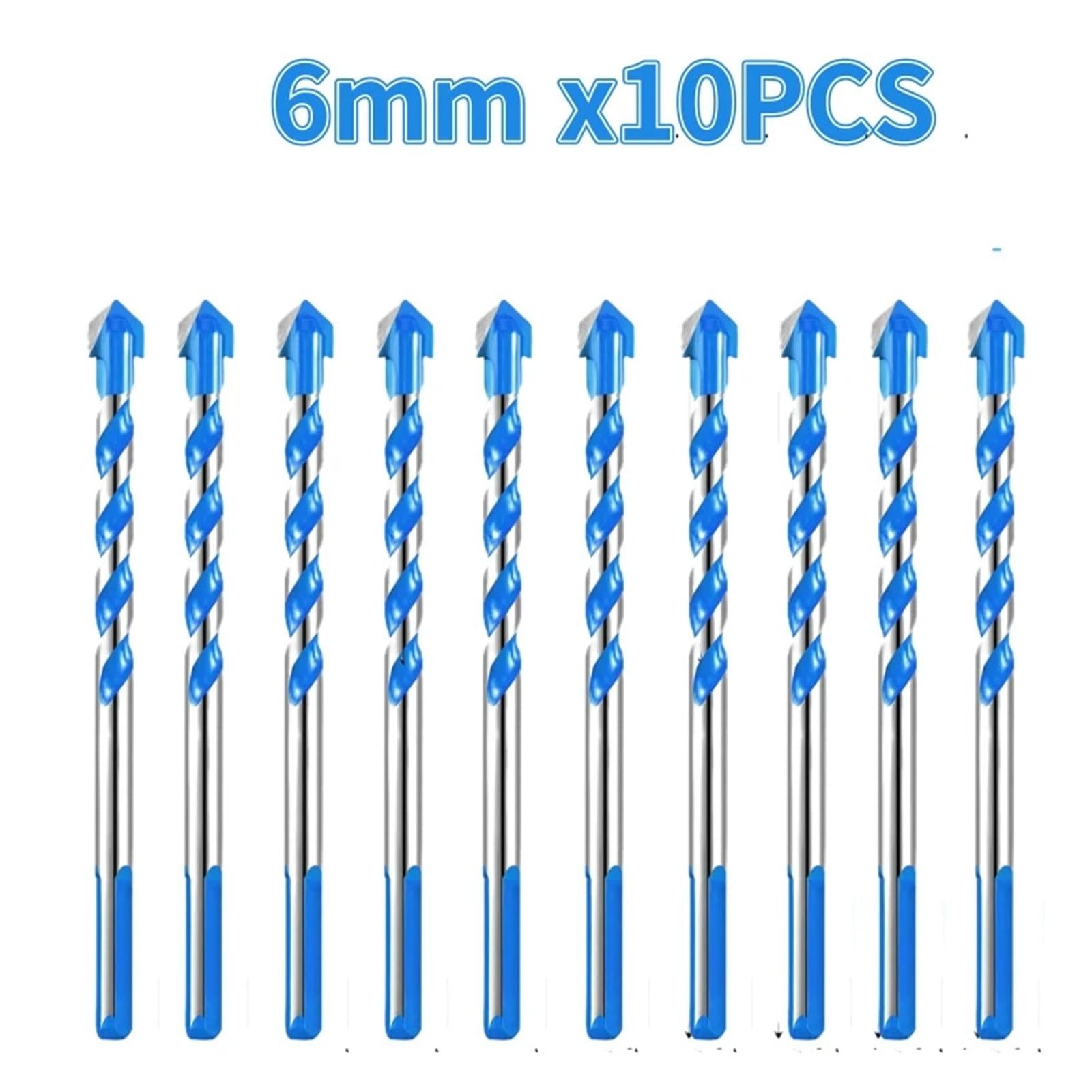 Maschi a spirale HSS, Confezione da 5 o 10 punte trapano centrali in carburo di tungsteno 6 mm(10PCS BLUE)