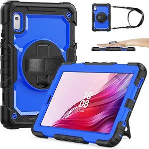 SIBEITU Case Compatible with Lenovo Tab M9 TB-310FU 2023 with Screen Protector Pen Holder, 9.0 Inch Three Layer Drop-Proof Protection Case with 360°Rotating Stand &Strap for Lenovo Tab M9