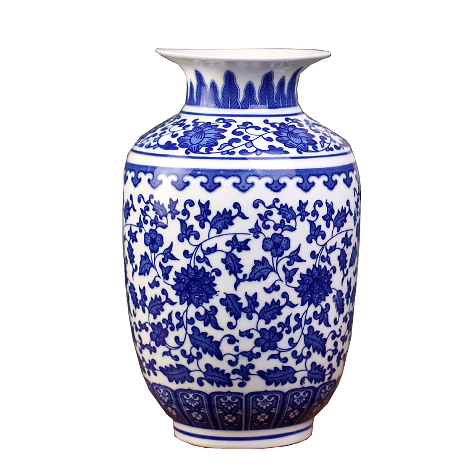 Vase à fleurs en céramique bleu et blanc porcelaine de Chine Ming