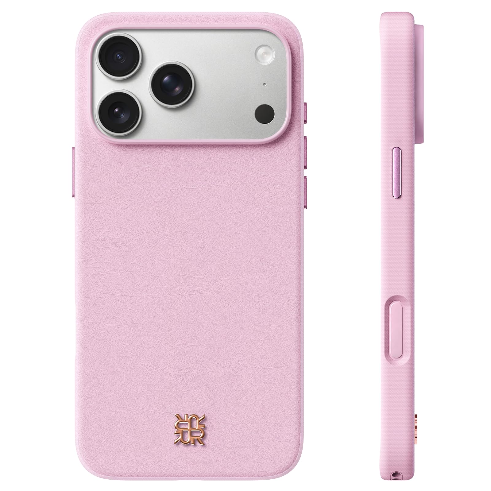 ORNARTO Cover per iPhone 18 Pro Max/17 Pro Max Pelle Vegana,Rosa Ballet