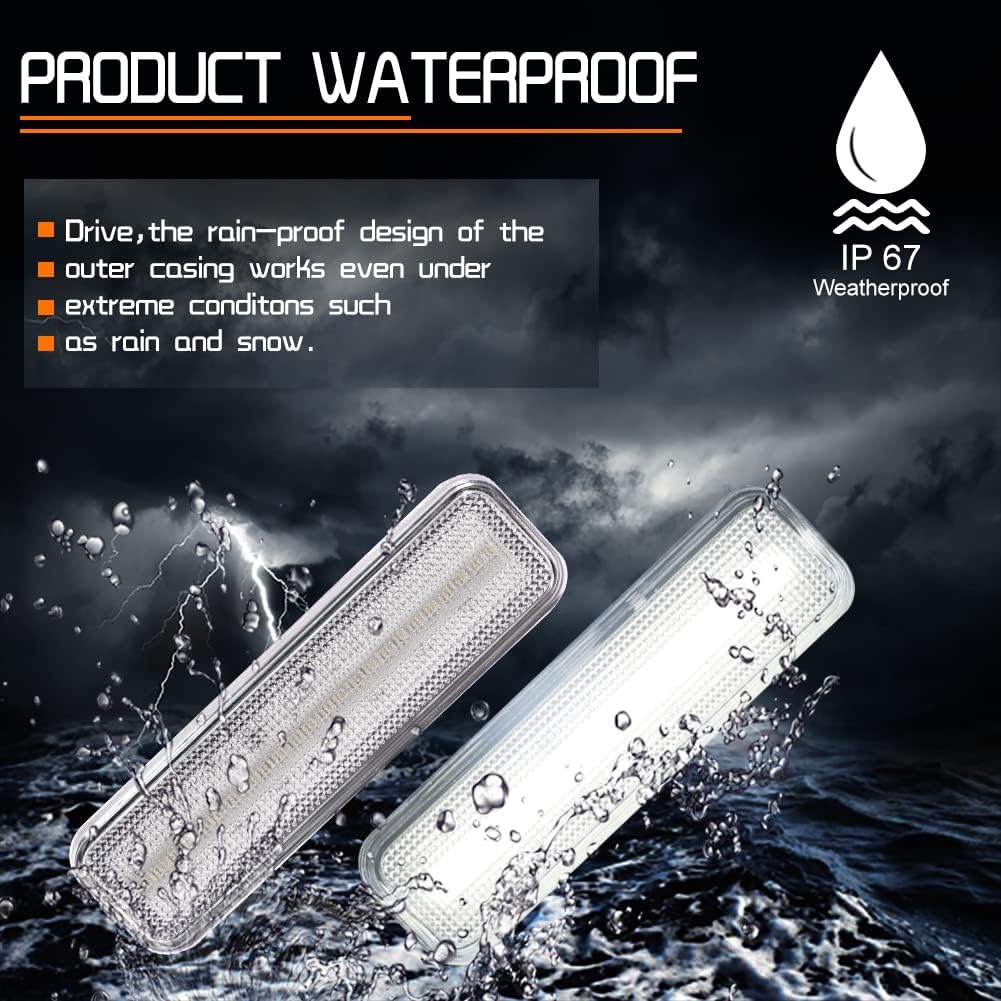 For 1971-1993 Dogde RAM charger D100 D150 D250 D350 Plymouth Pickup Truck Front Bumper side Marker Lights Clear Lens White Led Lamps