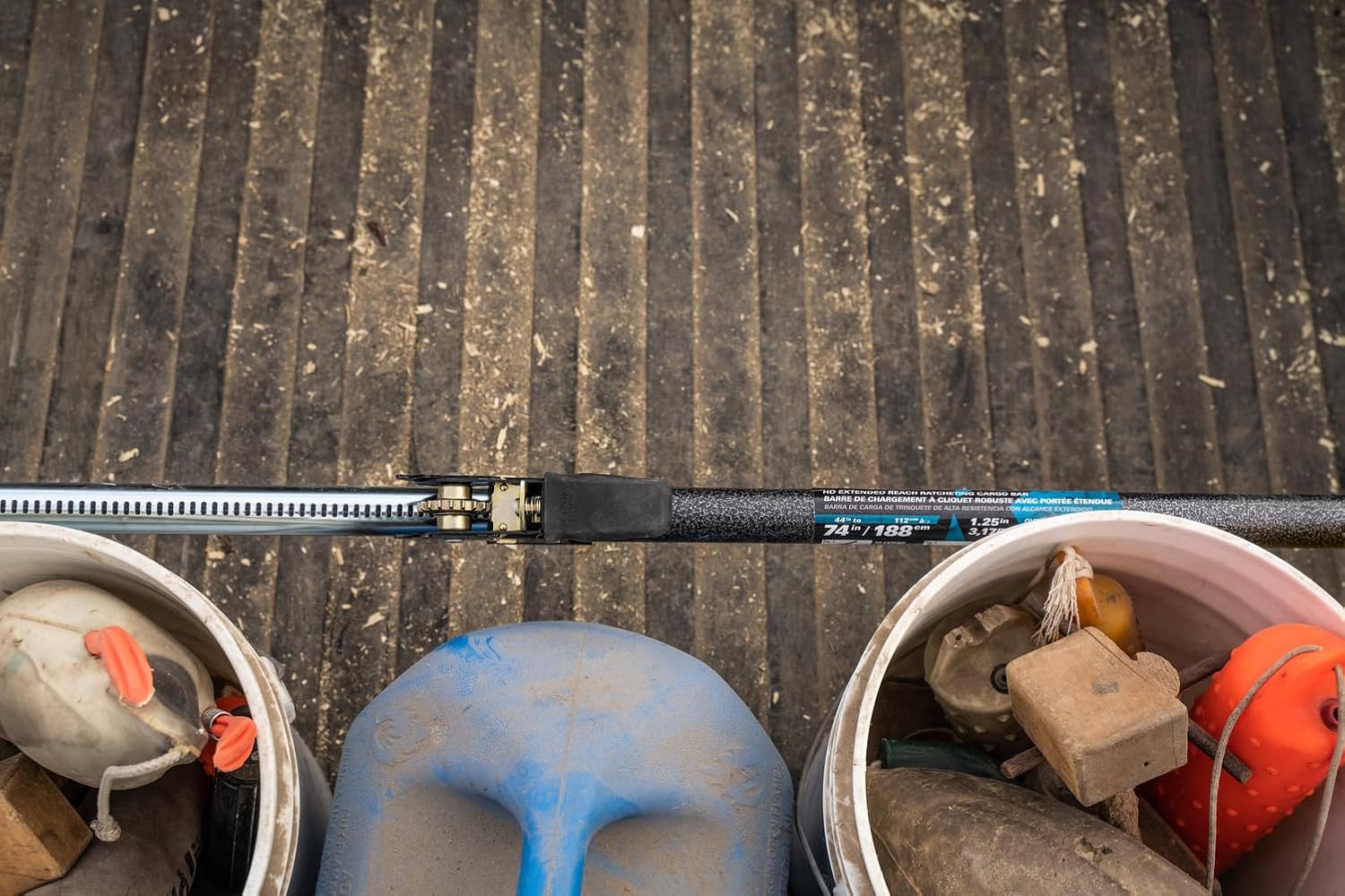 Size 44 to 74 Inches Keeper - Extended Ratcheting Cargo Bar - Adjustable 44 to 74 Inches, Secure Storage for SUVs, Full Sized Trucks, and Trunks