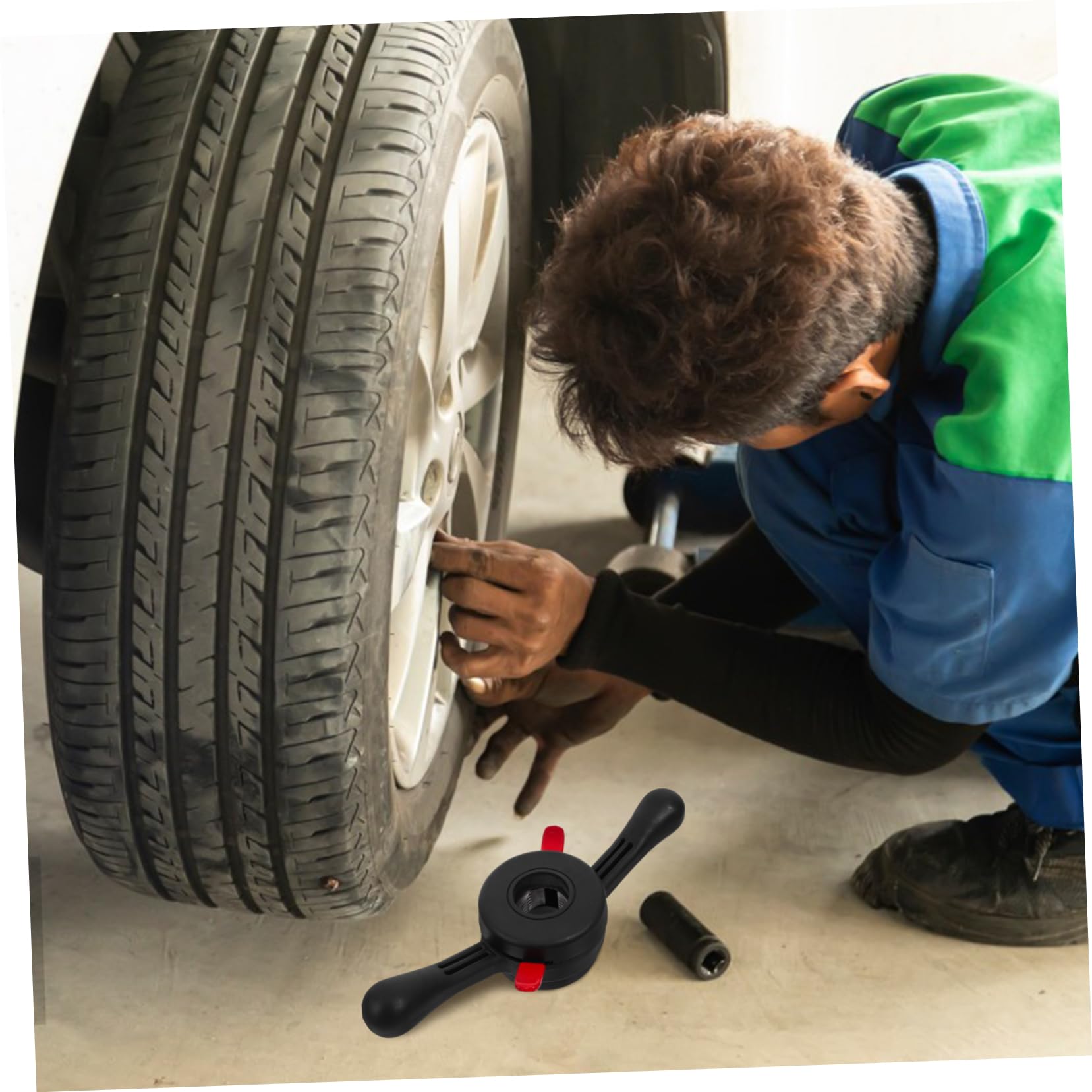 Gatuida Equilibrador de Ruedas de Nylon Negro Liberación Rápida, Tuerca de 38mmx3mm para Cambio y Balanceo de Neumáticos de Coche