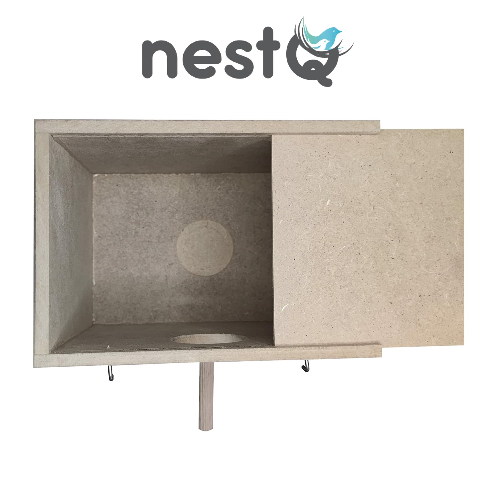 Nichoir pour perruches avec copeaux pour le lit, nichoir en bois pour oiseaux, avec attaches pour la cage à oiseaux, 19 x 15 x 13,5 cm
