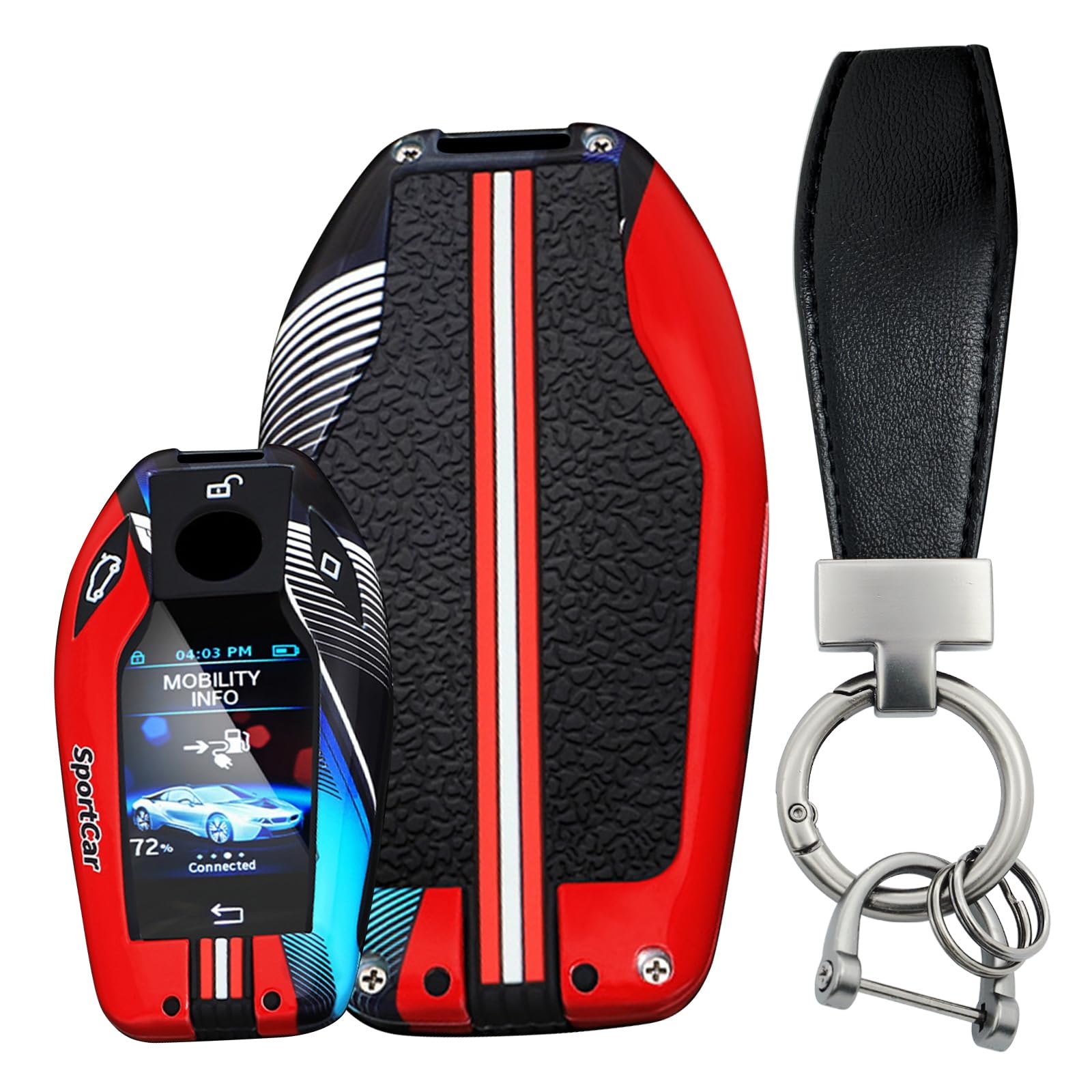 Coque de clé pour BMW x3 x4 Série 5 style drapeau rouge - 8