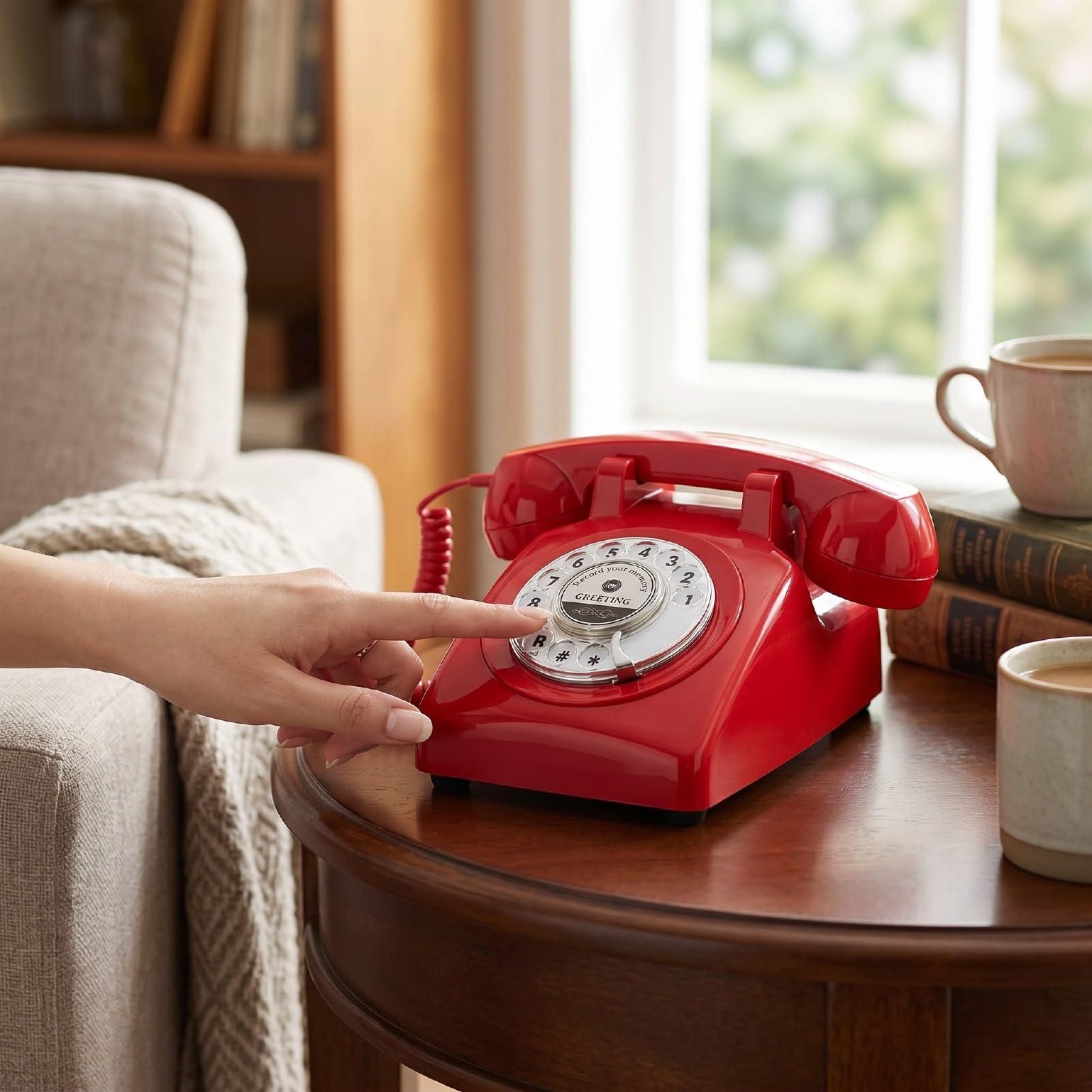 Tonysa Telefono Vintage con Registrazione Vocale Rotante, Libro degli Ospiti per Eventi di Nozze, Memoria da 8 GB, Registrazione per 120 Ore, Telefono per Messaggi retrò, Regalo Facile da Usare