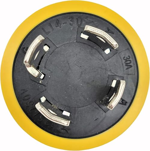 Miniatura 3 de Parkworld 691784Y Adaptador de corriente RV L14-30P a TT-30R, generador de 4 clavijas de 30 AMP con bloqueo L14-30 enchufe macho a RV TT-30 hembra