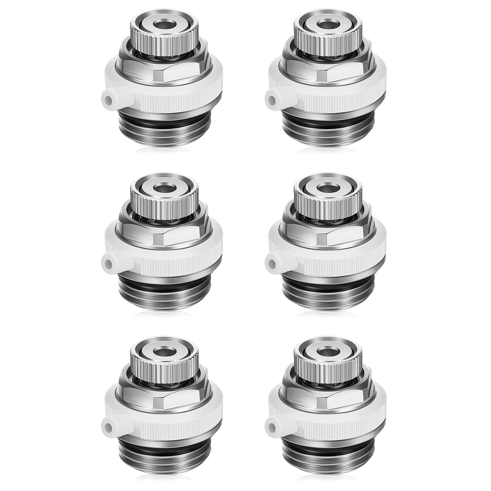 Jnchdghwa Silver 6X Fully Automatic Air Vent Auto Cut-Off Self Bleeding Radiator Valve 1/2Inch For Heating Systems