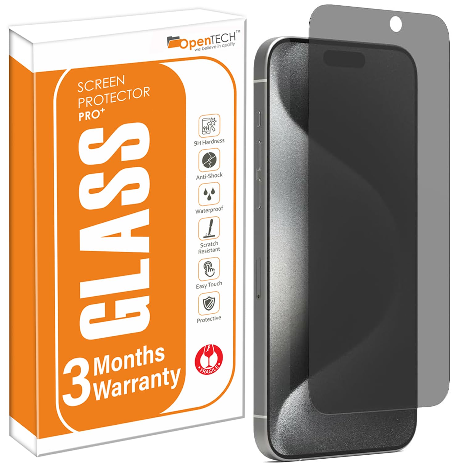 OpenTech®️ Privacy Tempered Glass Screen Protector for iPhone 17 Air with Edge to Edge Coverage - Anti Spy, Case Friendly and Bubble free installation kit (6.5 Inches)-picture-16