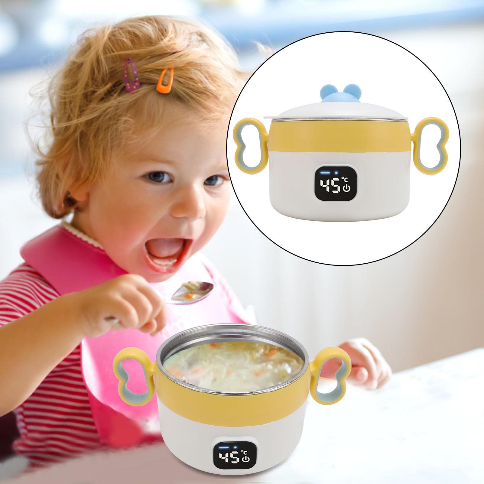 Box per il Pranzo Elettrico, USB Ricaricabile da Pranzo da 450 Ml di Box da Pranzo Riscaldati, Caldi per Alimenti Portatili per Lavoro, Viaggio, Casa, Ufficio, Calda per Alimenti