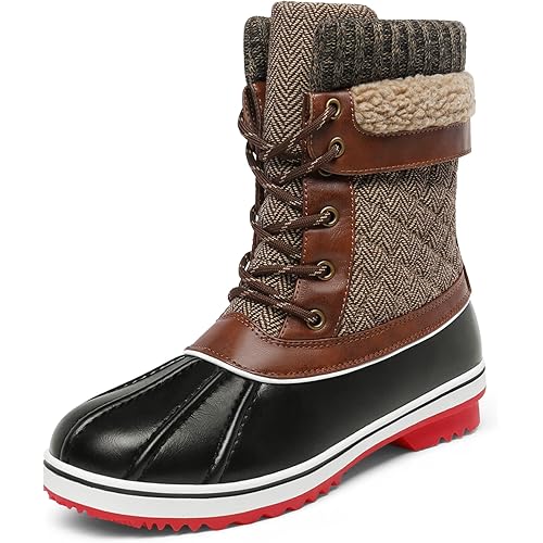 DREAM PAIRS Women's Snow Winter Boots Mid Calf Waterproof Duck Warm Outdoor Winter Boots Shoes