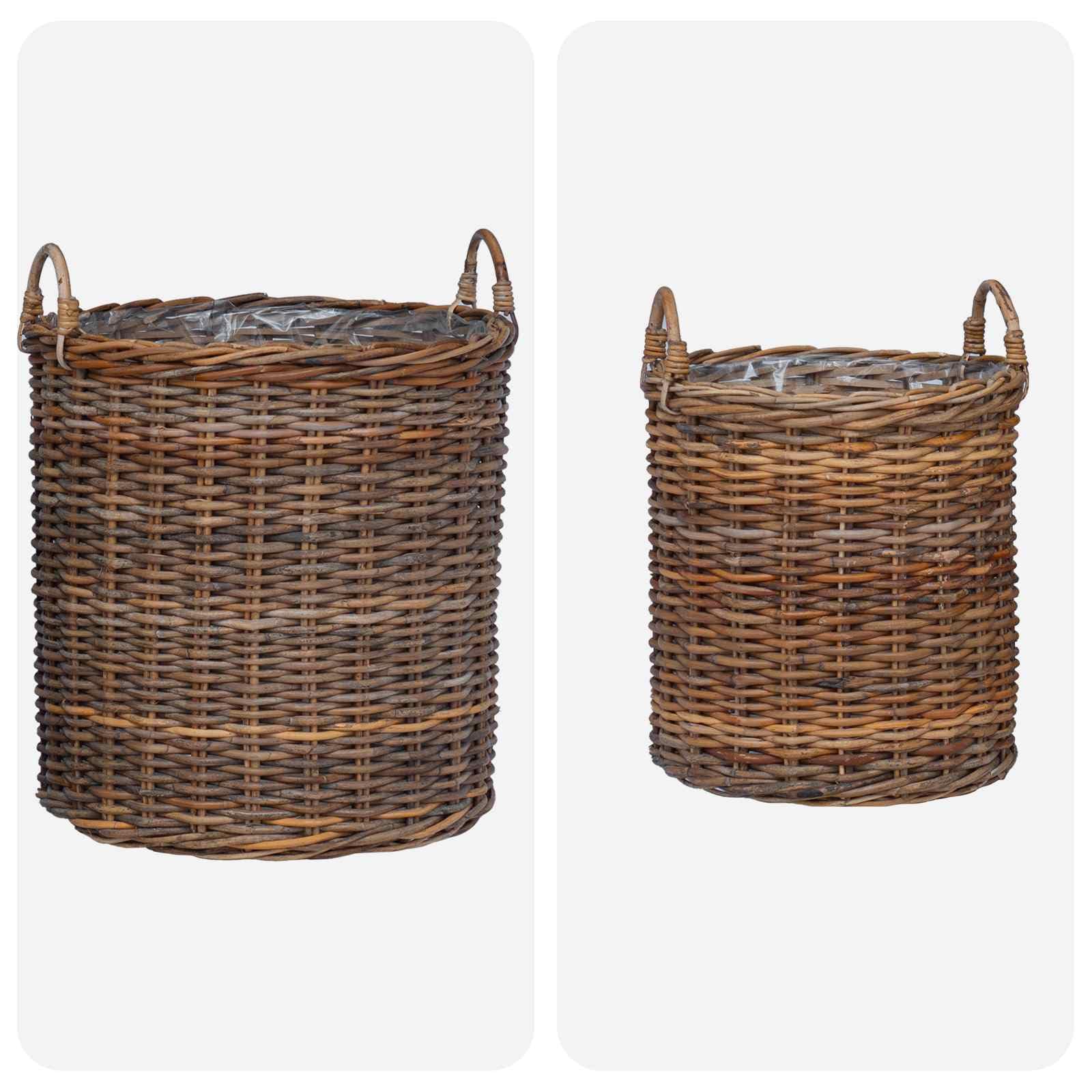Generisch Blumentopf Körbchen mit Speicher 2 pcs Braun Lacak Rattan,Heim & Garten,Dekoration,Körbe-42020952
