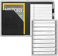 Vista 8 de Gorbado Carpeta para portafolio o cartera, mini carpeta de 5 x 8 pulgadas, bloc de escritura legal, carpeta organizadora de documentos A5 para Negro