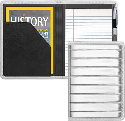 Miniatura 8 de Gorbado Carpeta para portafolio o cartera, mini carpeta de 5 x 8 pulgadas, bloc de escritura legal, carpeta organizadora de documentos A5 para Negro