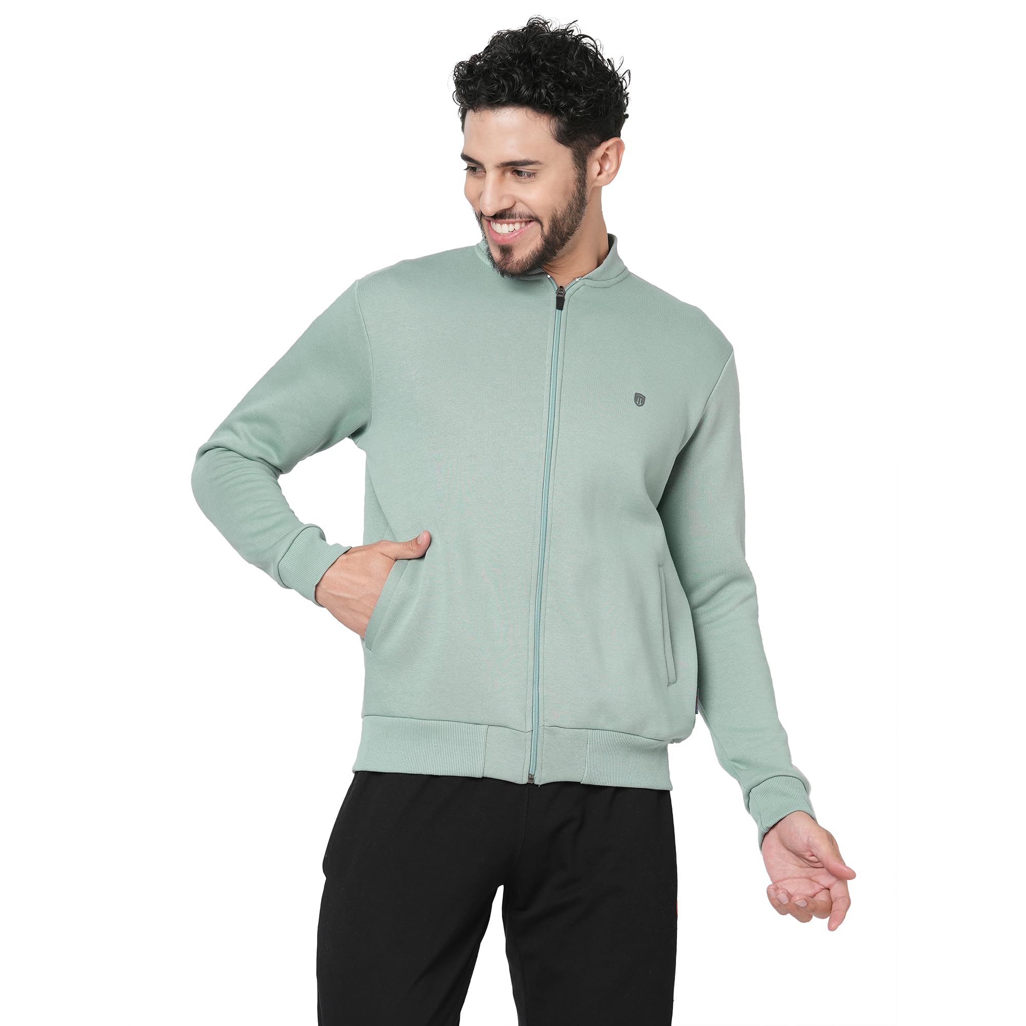 MARKRICHMen's Sweatshirt with Front Open Zipper Regular Fit Full Sleeves Casual Winterwear