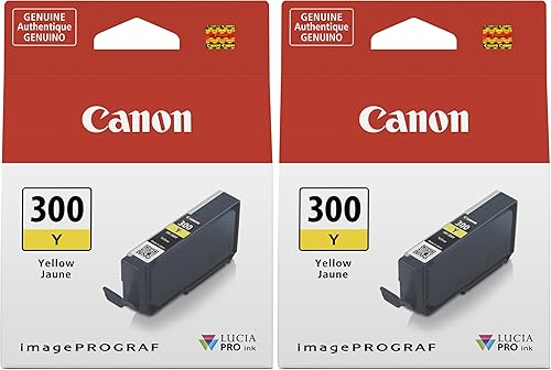 Canon Tinta PFI-300 Lucia PRO, color amarillo, compatible con impresora imagePROGRAF PRO-300 (paquete de 2)
