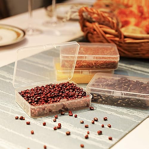 Vista 6 de SATINIOR 12 unidades de cajas de almacenamiento de cuentas de plástico transparente con tapa y bisagras para cuentas y más