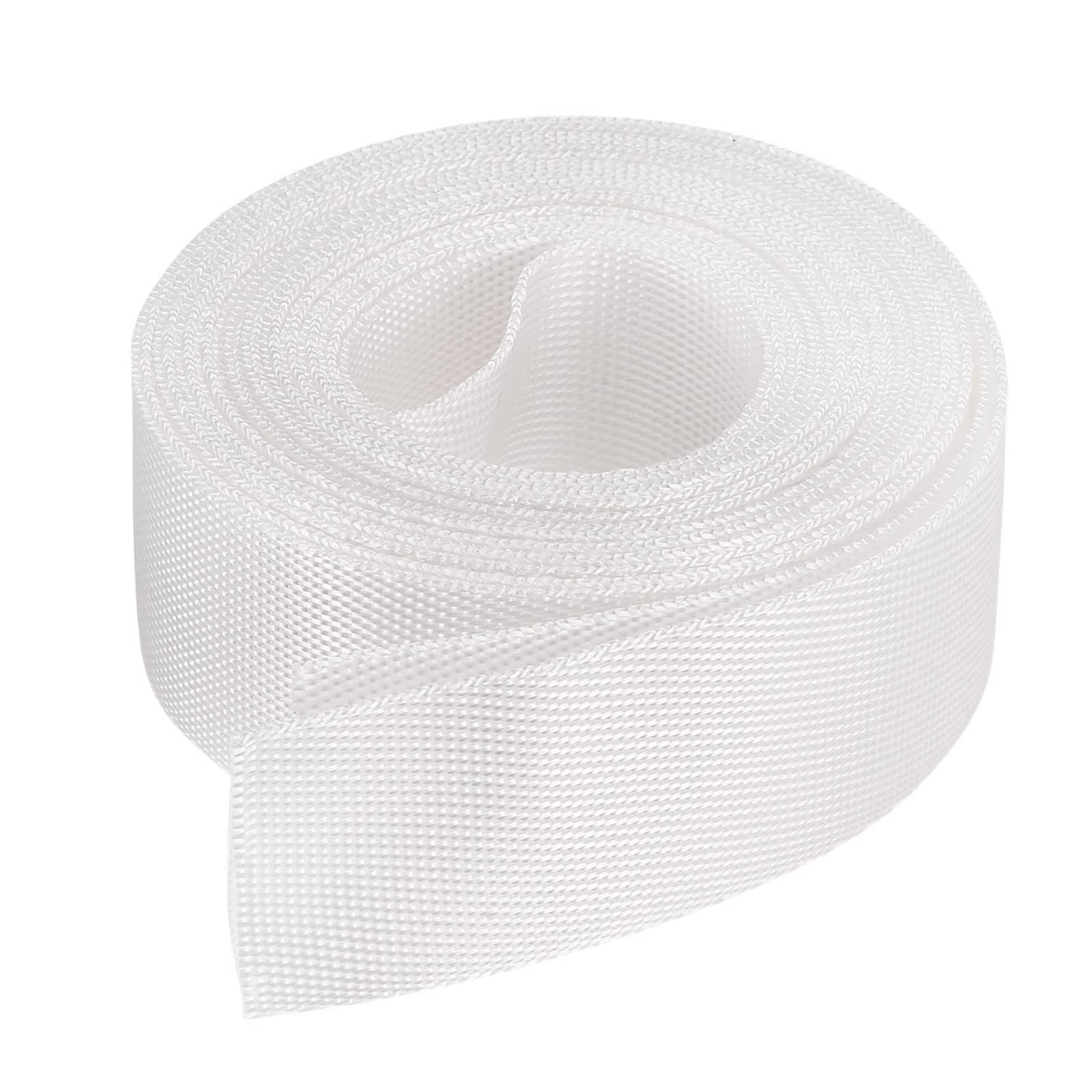 MACHSWON Nylon Webbing Strap 1 inch White Flat Nylon Webbing Straps 2.5cm 4 Yards Durable Straps for Backpack,Outdoor Climbing and DIY Making Luggage Strap,Pet Collars,Crafts