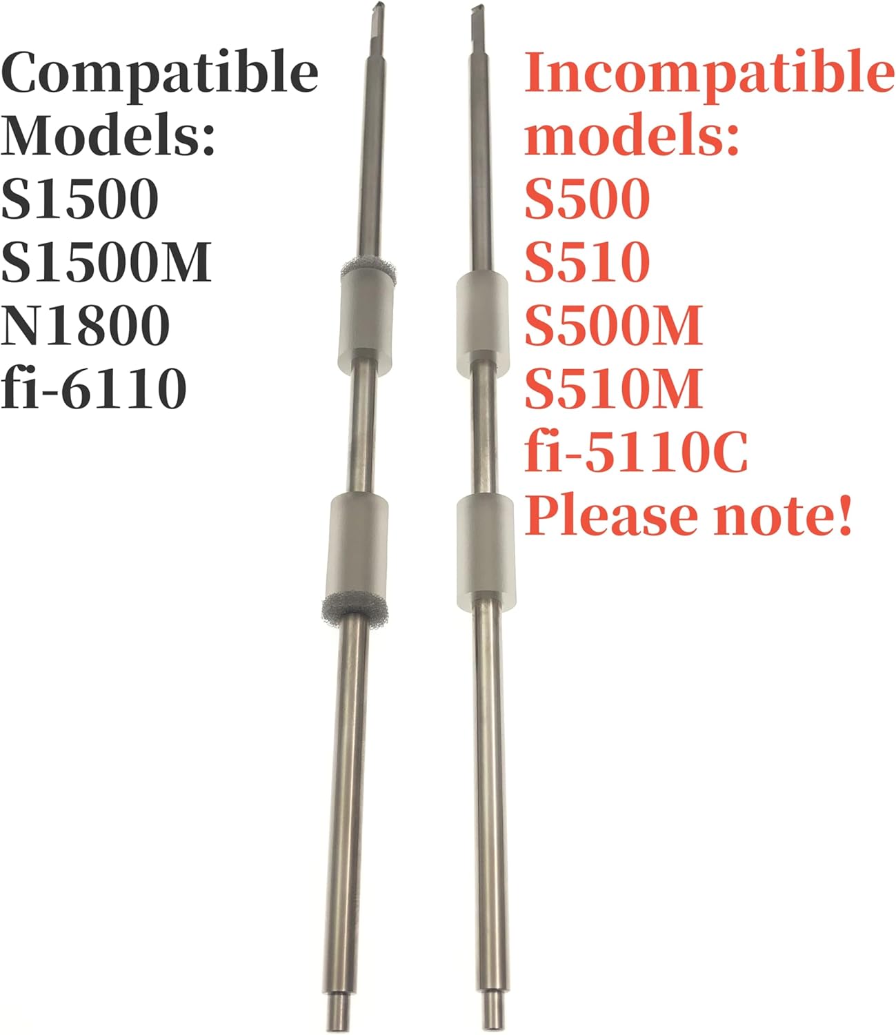 PA03586-K983 PA03586-K984 Scanner Paper Feed Roller & Exit Roller with Shaft Compatible with Fujitsu S1500 S1500M fi-6110 N1800 - Image 2