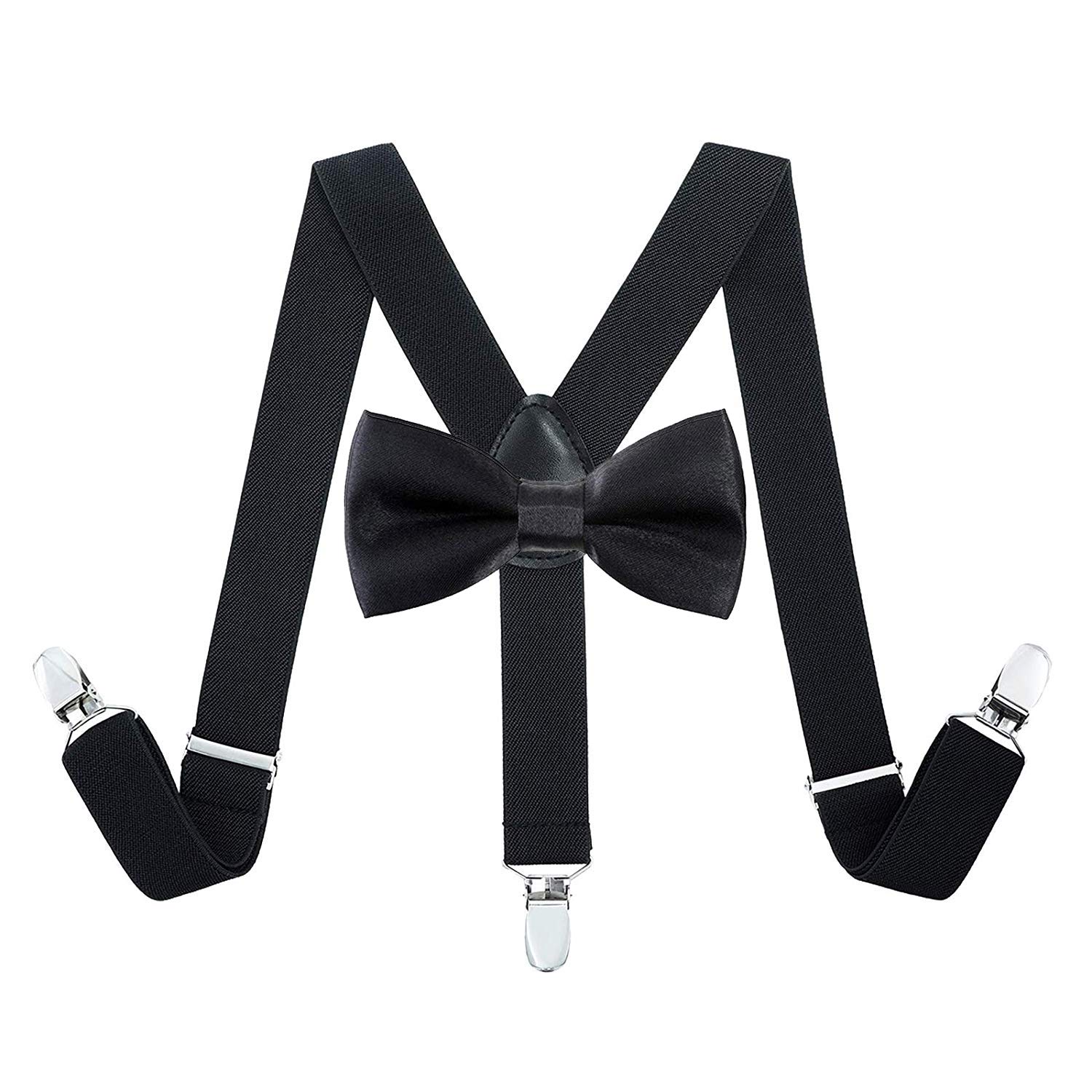 traderplusMen Elastic Suspenders and Bow Ties Set for Wedding, Formal Events