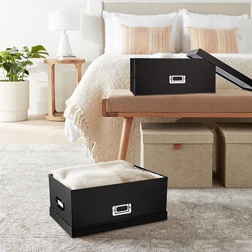 Miniatura 4 de Cajas de almacenamiento de fotos cajas de almacenamiento con tapas juego 4 en 1 a prueba de agua con asas cubos de almacenamiento decorativos de