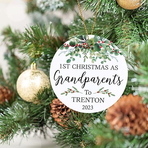 Vista 35 de Adornos de Navidad, adorno de árbol de Navidad de camión rojo, adorno de Navidad personalizado de camión rojo, adorno de Navidad de Feliz Navidad