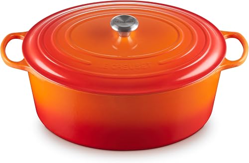 Le Creuset Signature Enamelled Cast Iron Oval Casserole Dish With Lid, 40 cm, 14.8 Litre, Volcanic, 21178400902430 - 1