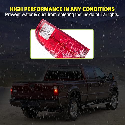 Miniatura 8 de Luces traseras para Ford F250 F350 F450 2008-2016 SuperDuty luz trasera OE repuesto par de lentes cromadorojo