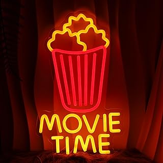 Movie Time Neon Sign Dimmable Movie Night Neon Sign Wall ...