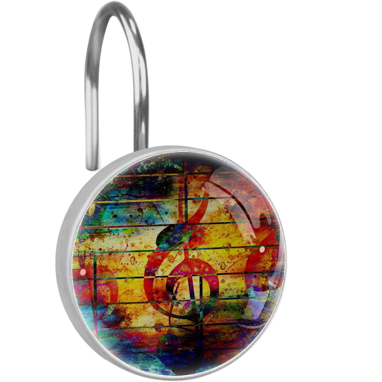 Anneaux de douche antirouille durables pour rideau et doublure - Style musical