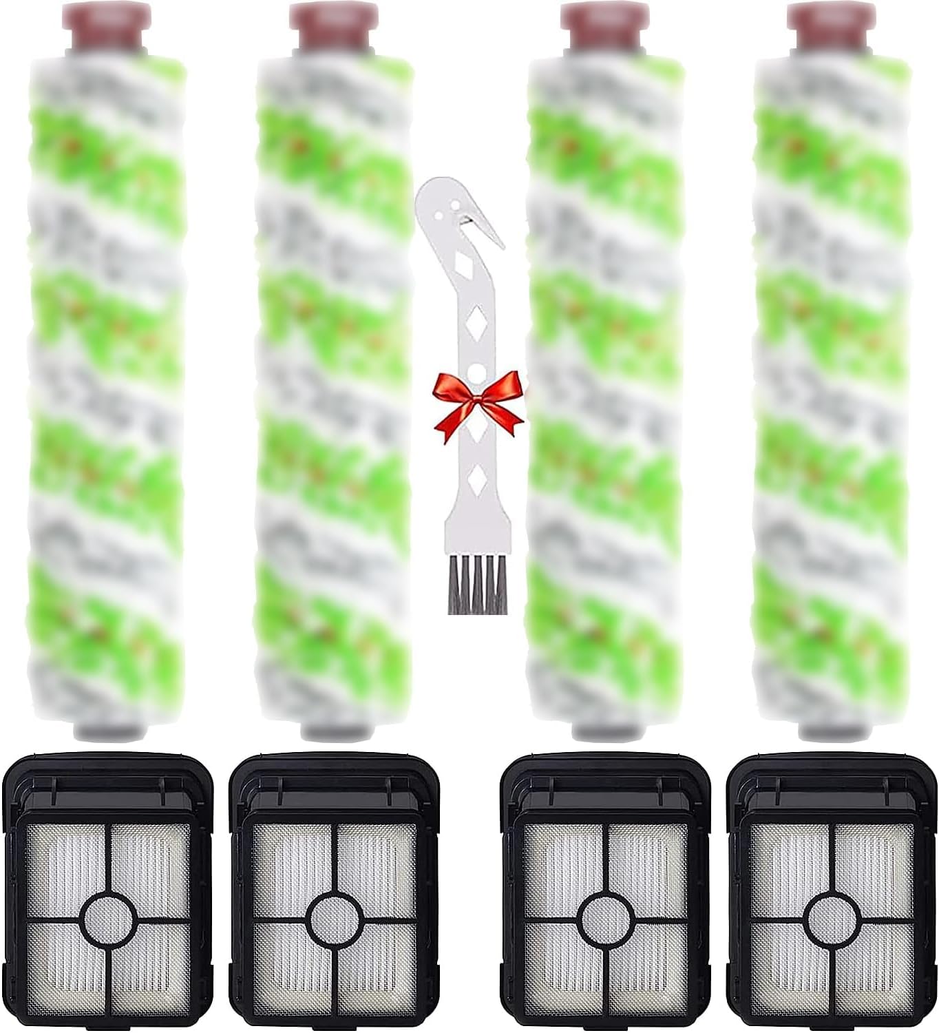 for Bissell CrossWave Pet Pro 2306A CrossWave 1785 Series Replacement Parts 4 Pack 2460 Multi-Surface Pet Pro Cleaner Brush Rolls Tangle-Free+4 Pack 1866 Vacuum Filters Part 1613568 1608684