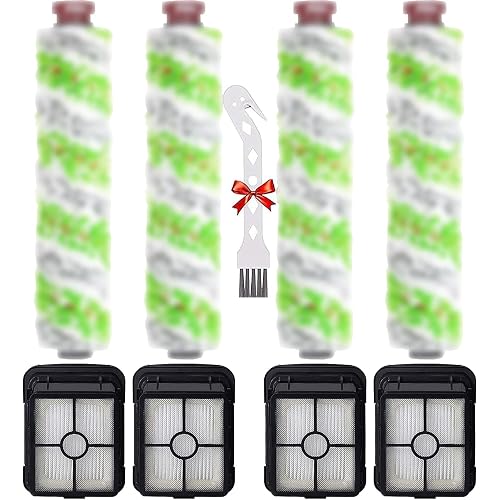 for Bissell CrossWave Pet Pro 2306A CrossWave 1785 Series Replacement Parts 4 Pack 2460 Multi-Surface Pet Pro Cleaner Brush Rolls Tangle-Free+4 Pack 1866 Vacuum Filters Part 1613568 1608684