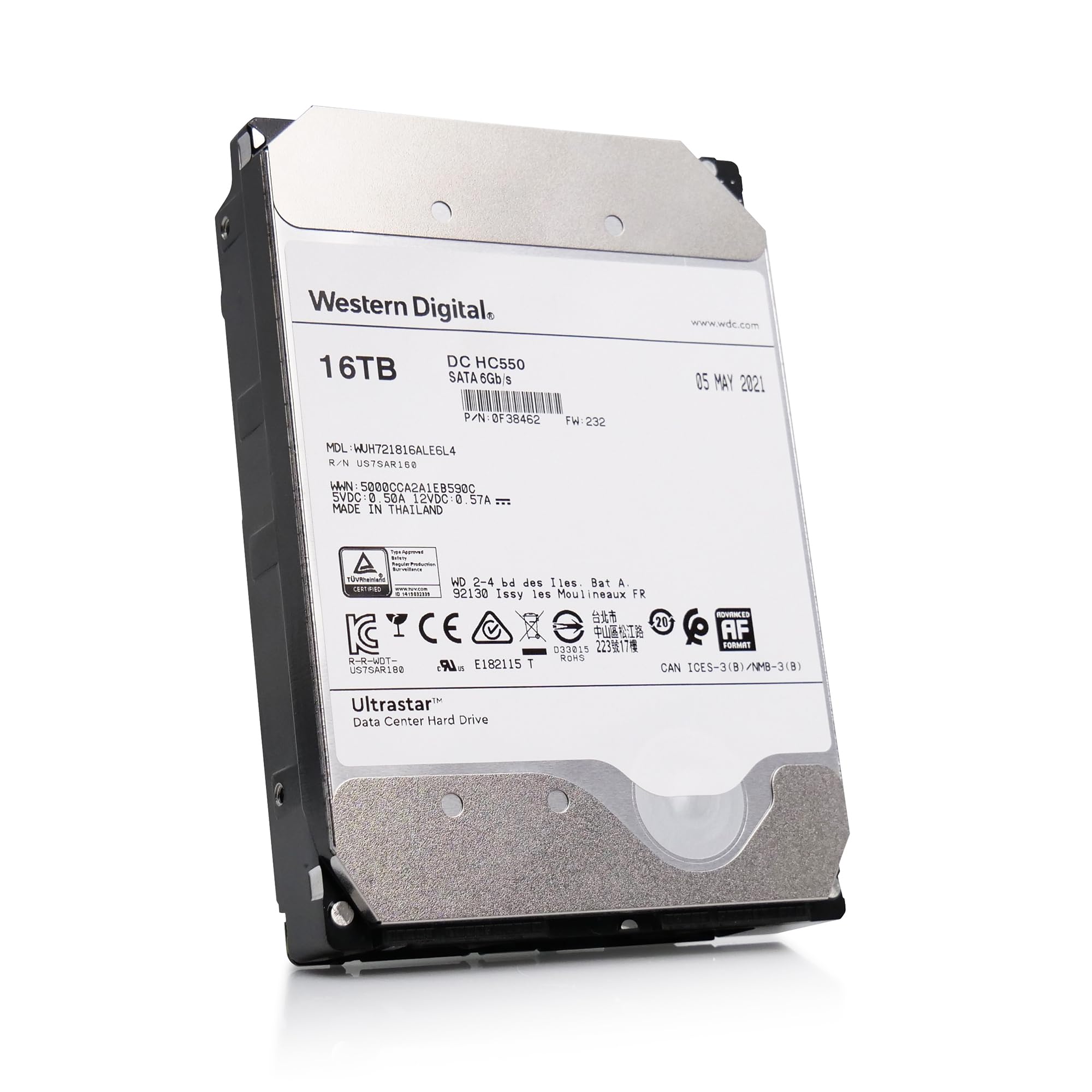 [2個セット 32TB 稀少2000時間程度]WD 16TB HDD HC550 2個セット 32TB 稀少2000時間程度]WD 16TB HDD HC550