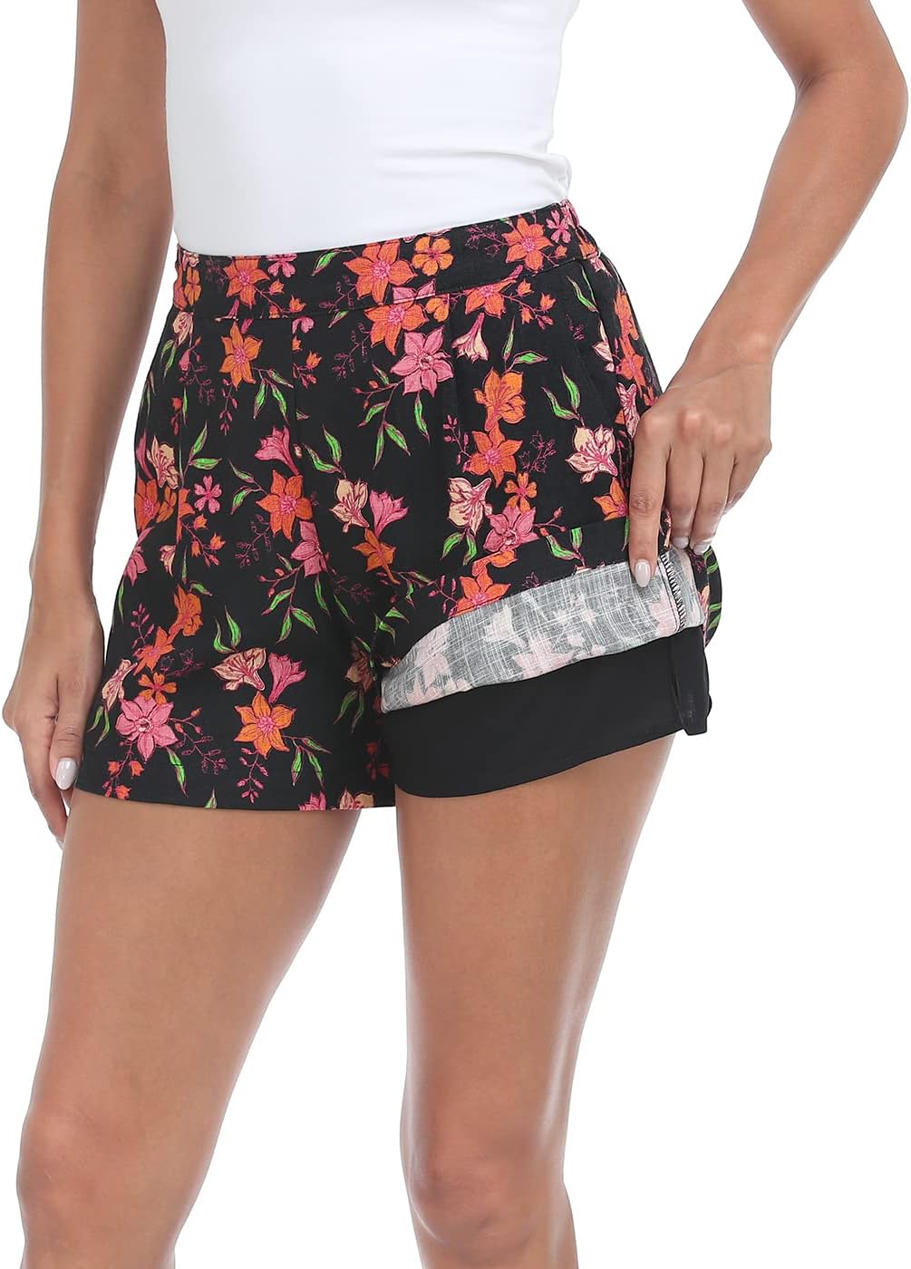 HDE High Waisted Linen Blend Pull On Dressy Summer Shorts for Women with Pockets