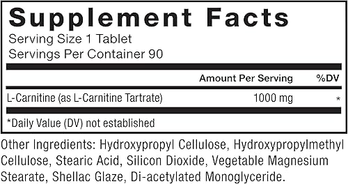 Miniatura 6 de FORCE FACTOR Suplemento de L-carnitina, L Carnitina Tartrato de 1000 mg cápsulas para convertir la grasa en energía, apoyar la recuperación muscular