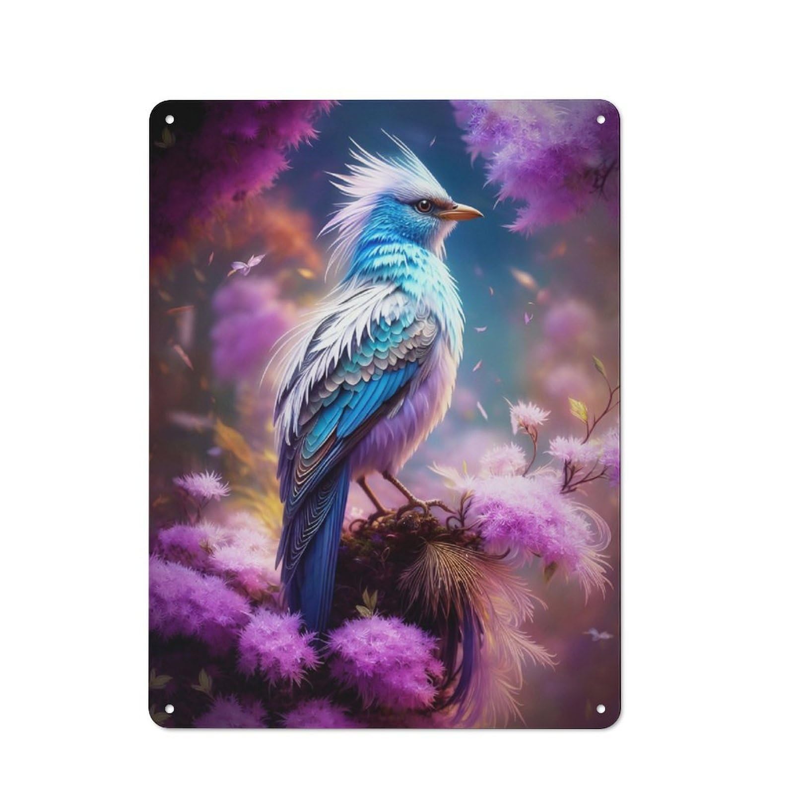 Junmoney Beautiful Bird Vintage Tin Wall Plaque 40X30cm For Hallway Wall, For Kitchen, Dining Room And Home Bar Wall Decor