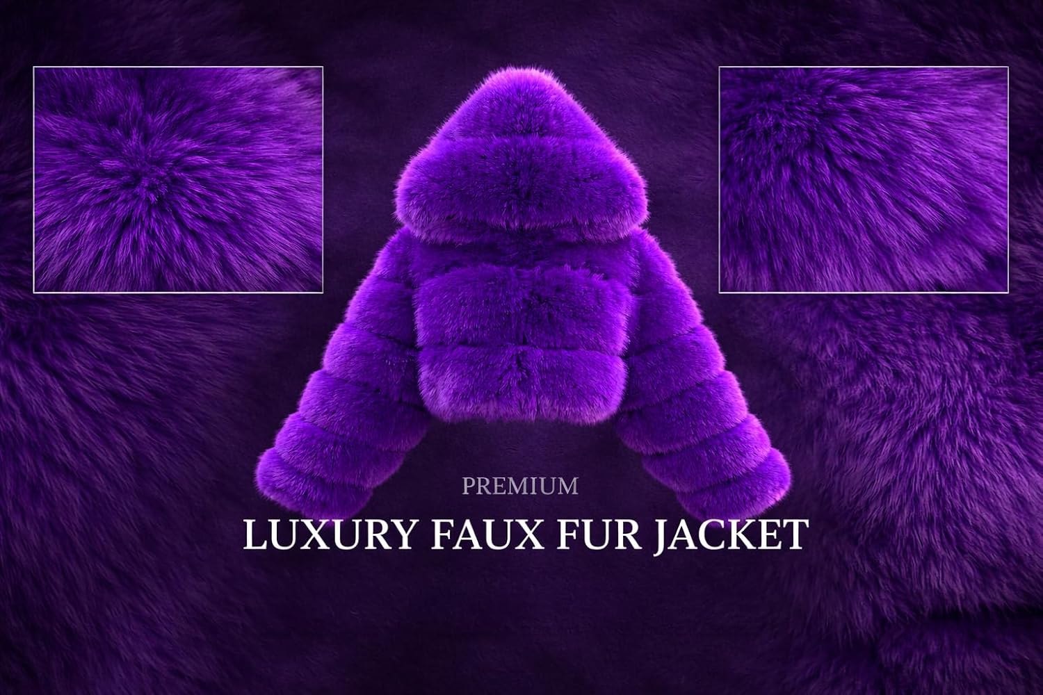 DLNYC Faux Fox Fur Layered Hooded Bolero Faux Fur Cropped Jacket Luxury Winter Fashion Jacket Perfect Valentine Gift For Her - Image 7