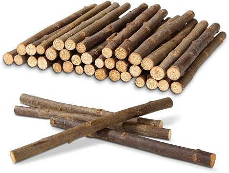 QTLCOHD 100Pcs 6 Inch Wood Sticks for Crafts, 0.3-0.5 Inch Diameter | Twigs for Crafts, Natural Mini Wood Log Craft Sticks for Photo Props, DIY Crafts, Home Decorations, Pets, Etc.