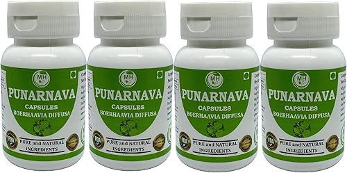 Morsan's Boerhaavia Diffusa (Punarnava) Cápsulas, Pack de 4 x 60 x 500 mg. Veg. Cápsulas (4)