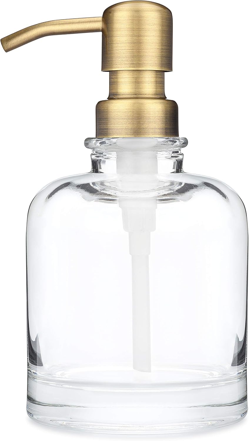 Rail19 Derby Soap Dispenser with Metal Pump - Liquid Hand Soap & Lotion for Kitchen and Bathroom, 10oz (Cali Chrome)