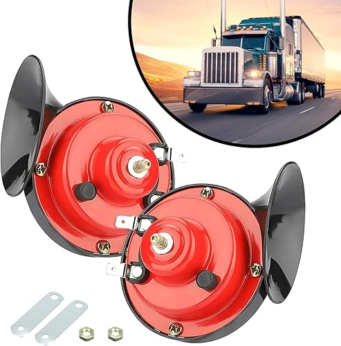 Crynod Kit de bocina de caracol de aire para modificación de automóvil, 2 piezas, accesorios de bocinas de ABS duraderos de 300 DB, universal de 12