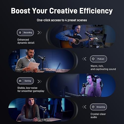 Miniatura 7 de MAONO Micrófono dinámico USB XLR para podcast micrófono para juegos de computadora de PC con 192 kHz24 bits para grabación de estudio Creación de