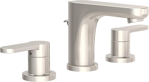 Symmons SLW-6712-STN-1.0 Identity Grifo de baño de 2 manijas con montaje de drenaje en níquel satinado (1.0 GPM)