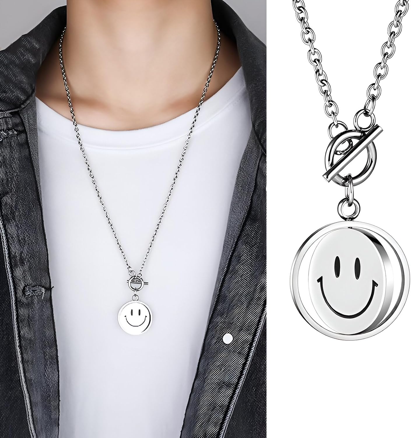 925 Sterling Silver Smiley Face Necklace For Women - Heart Preppy Necklaces - Smiley Choker Necklace For Women Bracelets Jewelry Gifts Smile Doodle Pendant Necklace