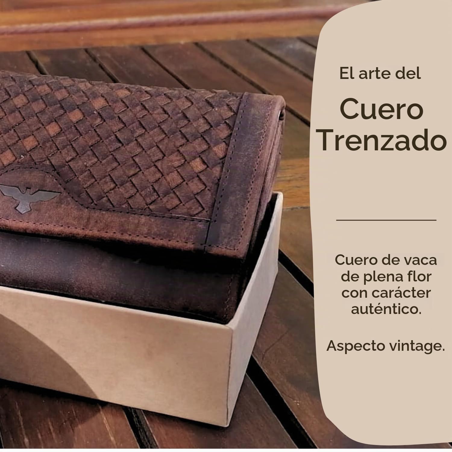 iulius Cartera de Cuero para Mujer, Solapa Piel Vacuno, Color café, Cierre metálico, múltiples Compartimentos, 19x11x3 cm, Elegante y Funcional