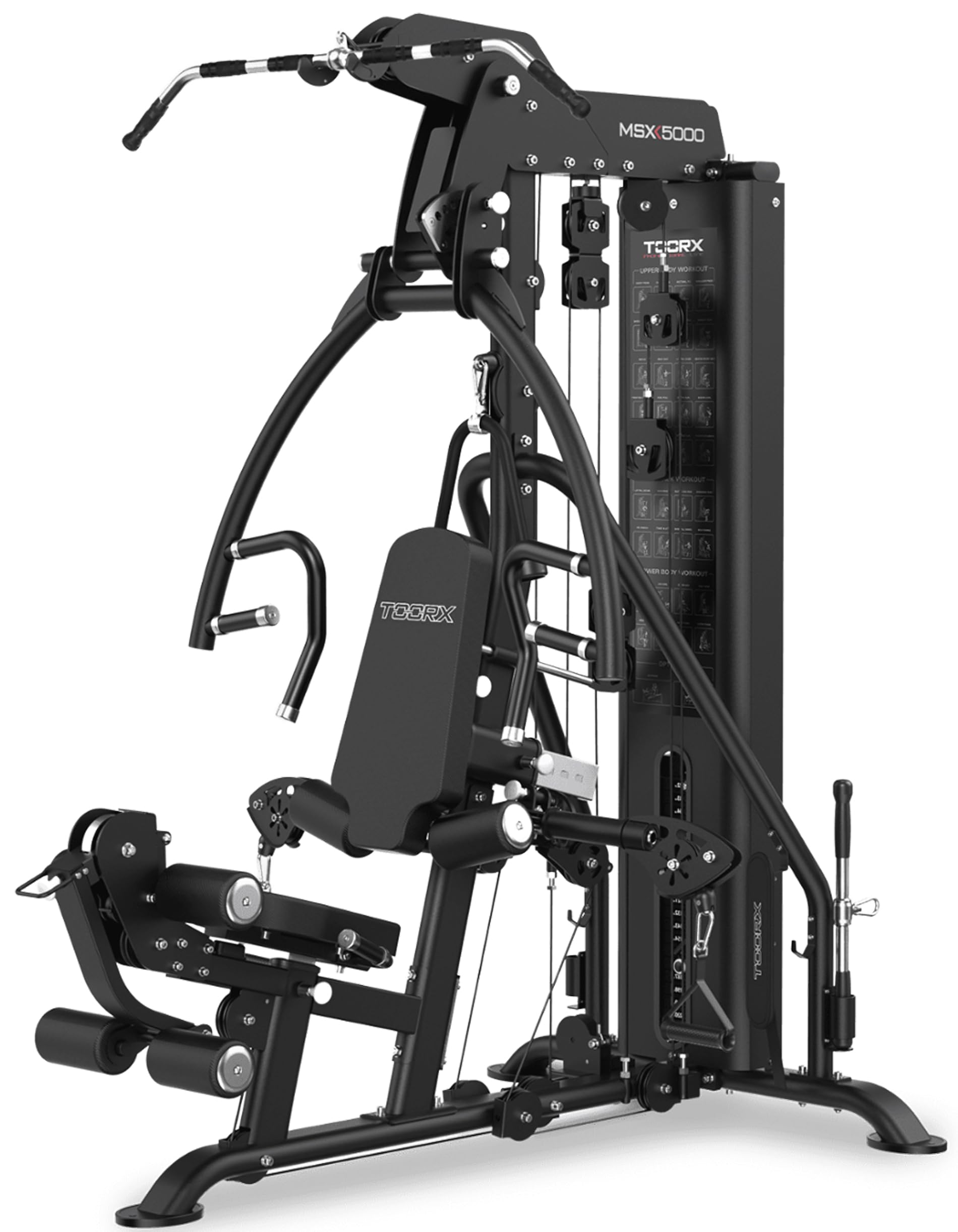 Toorx [MSX-​5000 Stazione Multifunzione Professionale] Palestra Multigym Completa per Allenamento Total Body | 105 Kg Pesi in Acciaio | Pulley High Performance | Funzione Leg Curl & Extension Home Gym