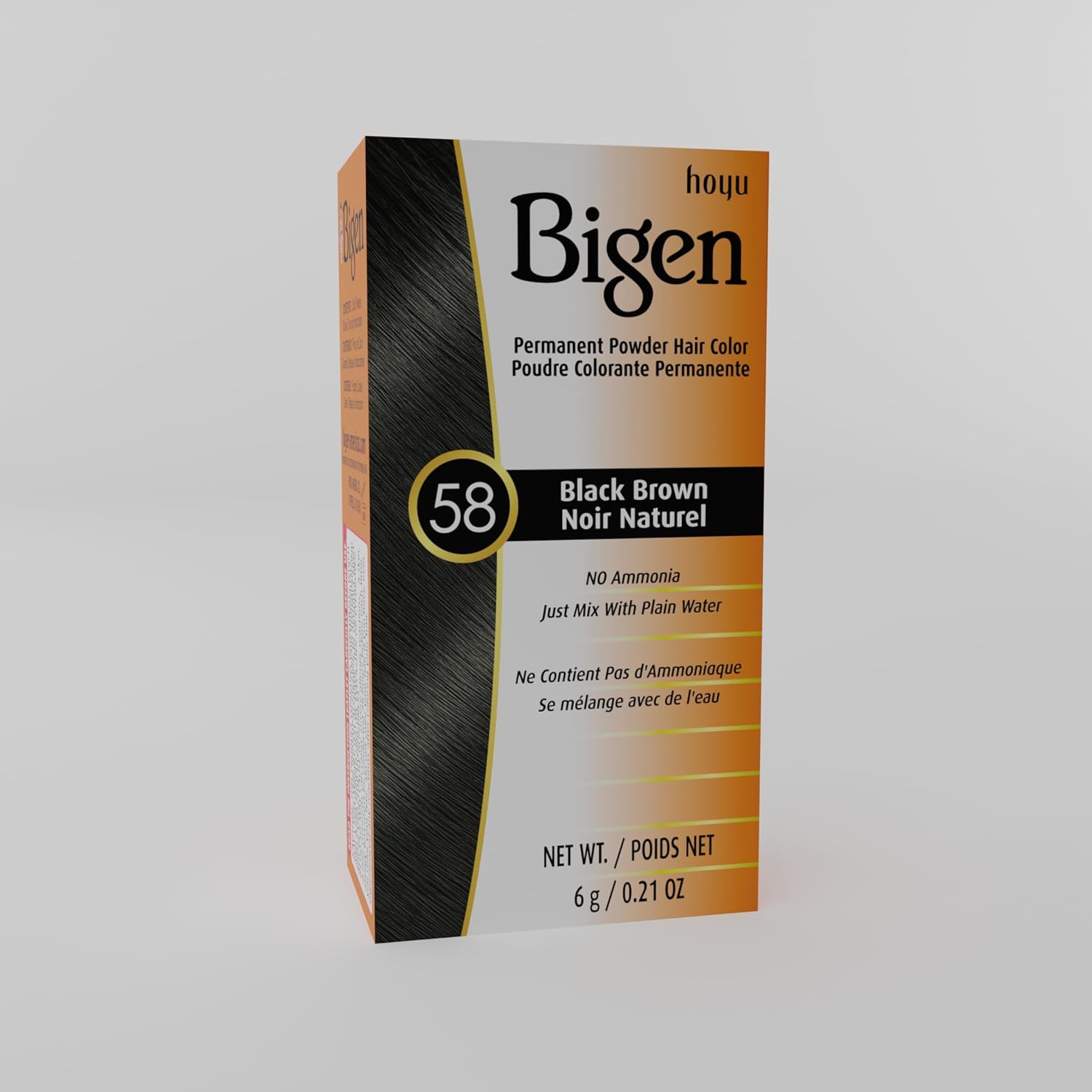 #58 Black Brown Bigen Permanent Powder - 12 Pack
