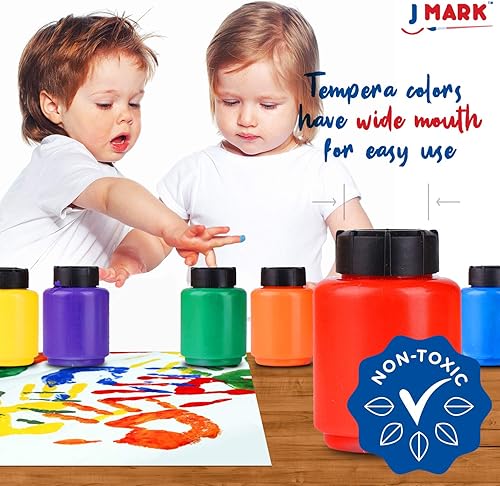 Vista 4 de J MARK Juego completo de pintura de dedos lavable para niños, herramientas de pintura de esponja, almohadilla de pintura para dedos grandes
