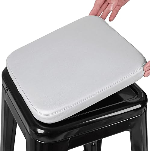SINOSSO Cojín de Taburete de Bar de Piel Sintética Moderna 1 Pieza, Almohadilla Magnética Pequeña de Silla de Cuero para Taburete de Metal Apilable