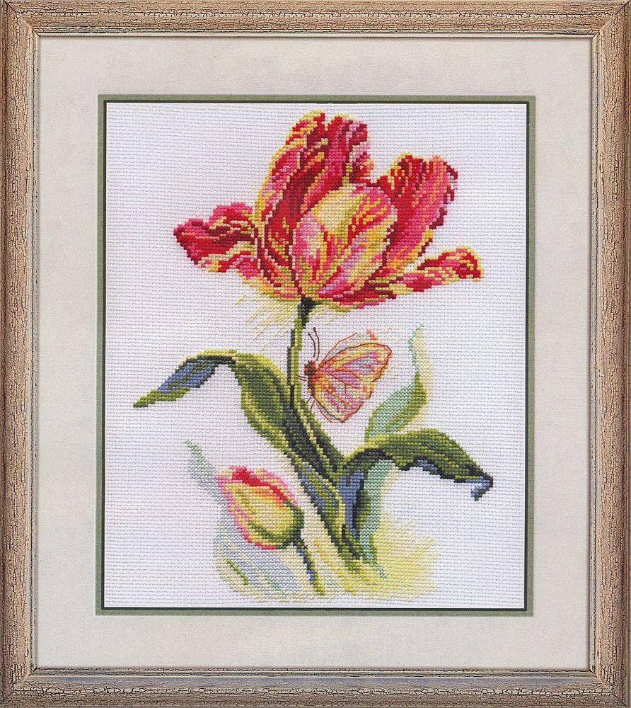 Alisa Borduurpakket 2 Vlinders | Kreuzstich-Set Mit Stoff, Garn & Anleitung, 10x11 Cm